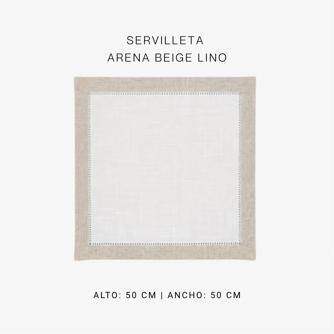 Servilleta arena beige lino — alquiler en Bogotá