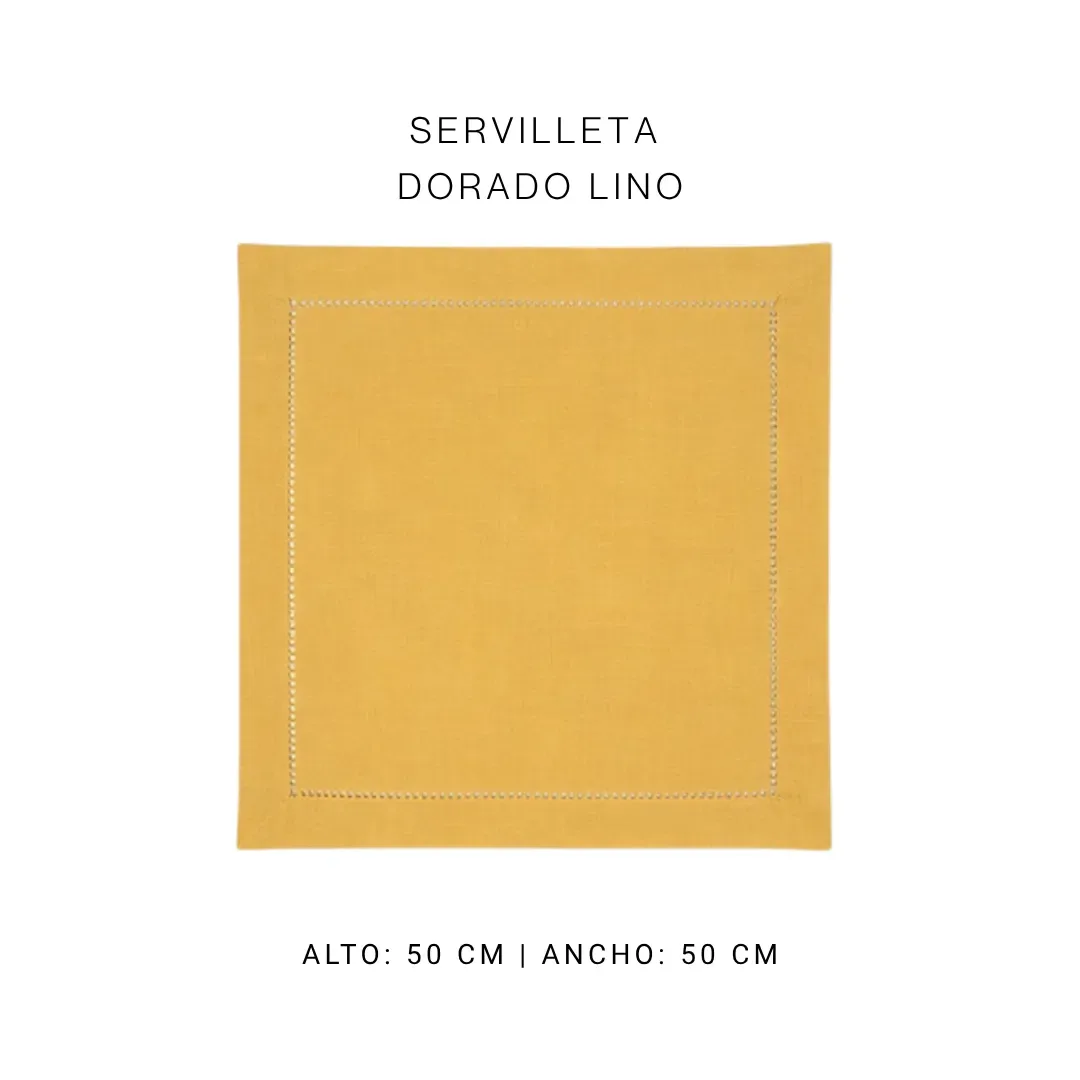 Servilleta dorada lino — alquiler en Bogotá