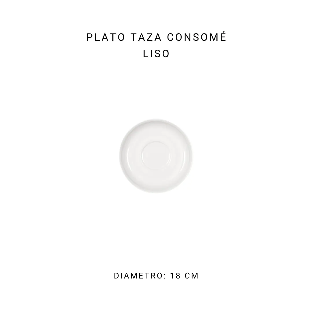 Plato taza consomé liso 17.5 cm — alquiler en Bogotá